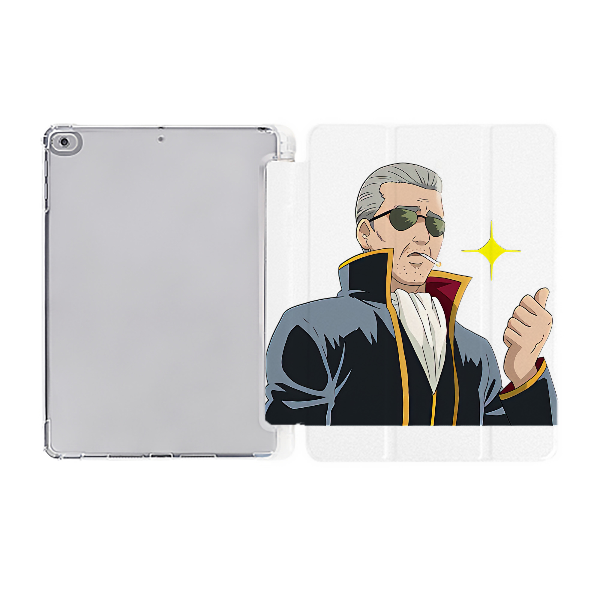 ぎんたま 坂田銀時（さかたぎんとき） 神楽 志村新八（しむら しんぱち） GINTAMA Sakata Gintoki Kagura Shimura Shinpachi IPad ケース ペン収納付き 三つ折りスタンド PUレザー×シリコン 対応機種9.5/10.5/10.9インチ